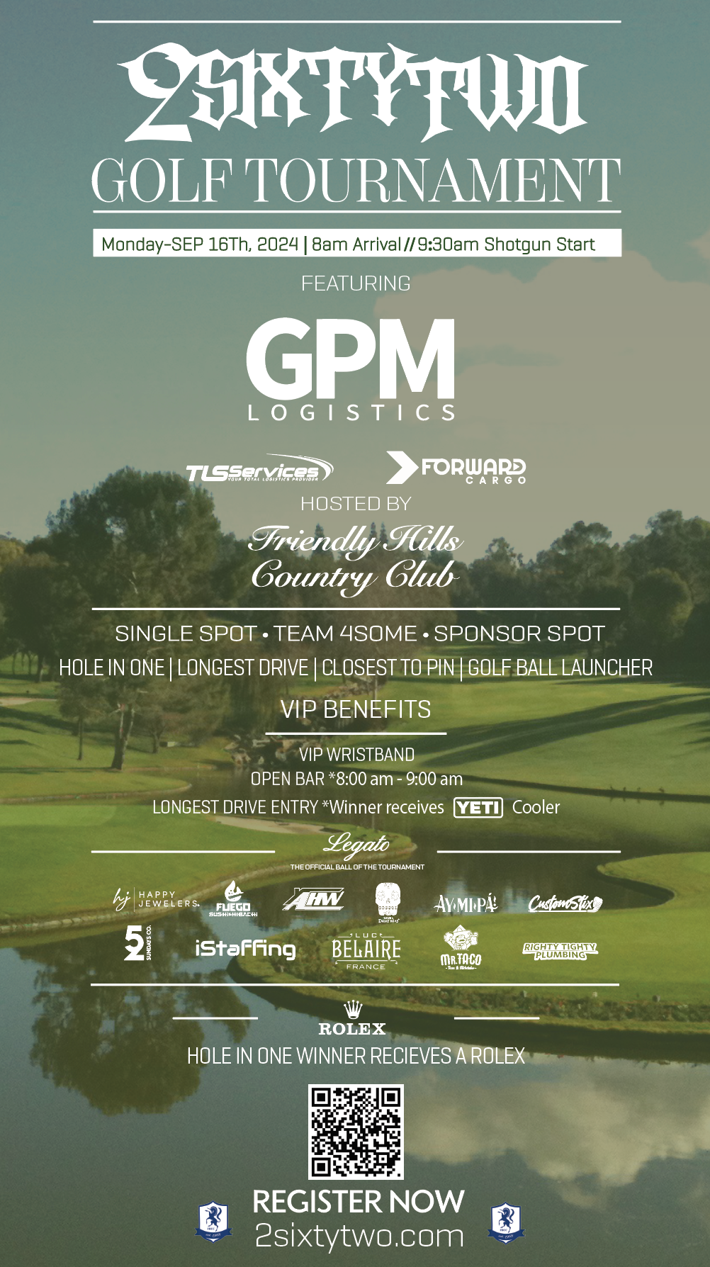Golf Tournament September 16th | Friendly Hills Country Club